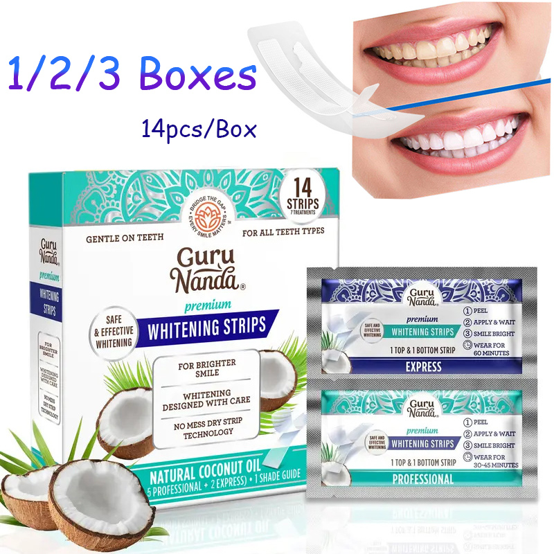 Teeth Whitening With Coconut Oil - 14pcs/box Coconut Oil Teeth White Strips,Whiter