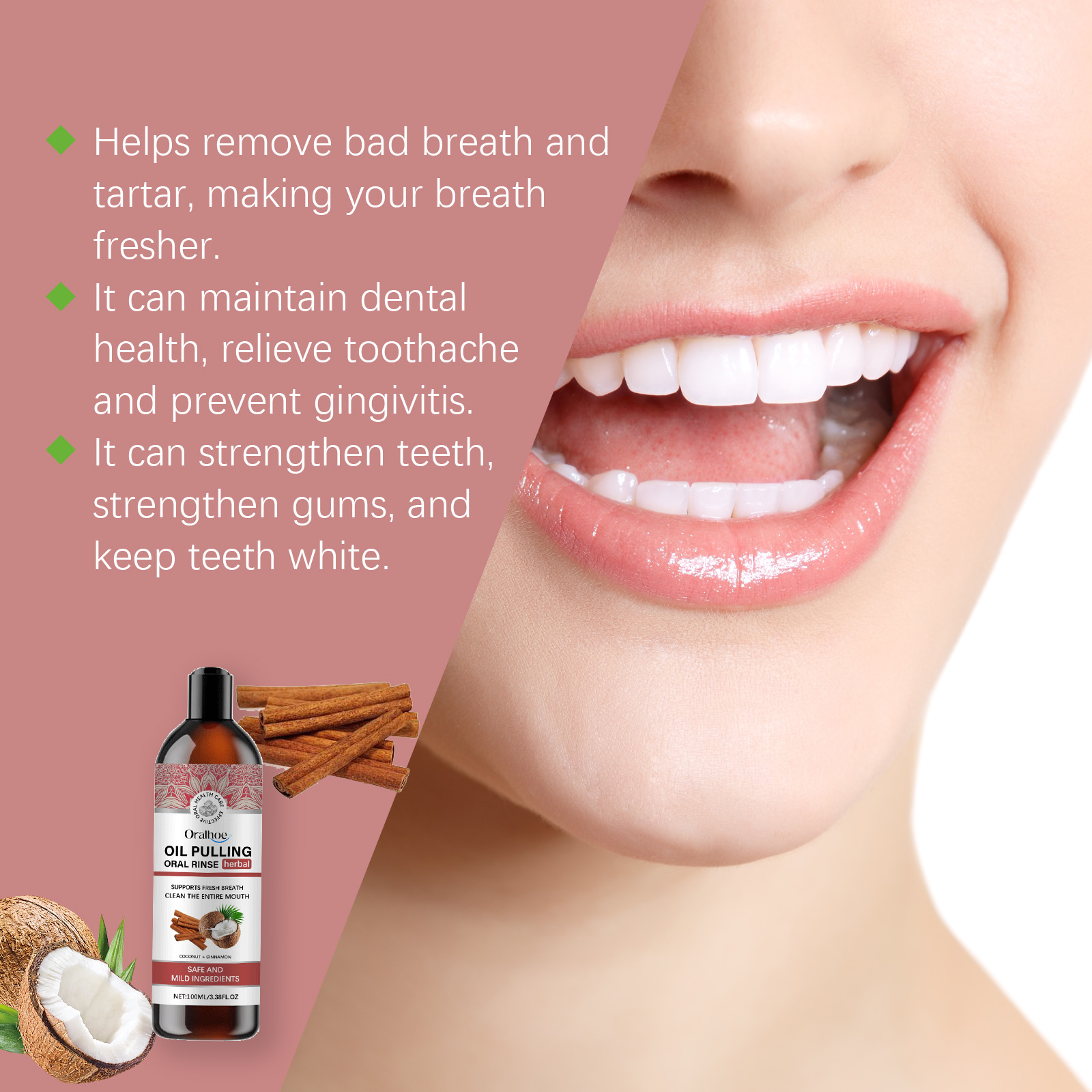 Coconut Pulling Oil Mouthwash  - Teeth Whitening With Coconut Oil review and price