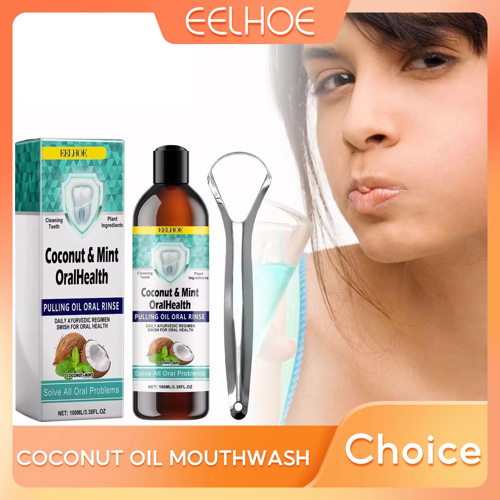 EELHOE Mint Coconut Oil Pullin - Teeth Whitening With Coconut Oil review and price