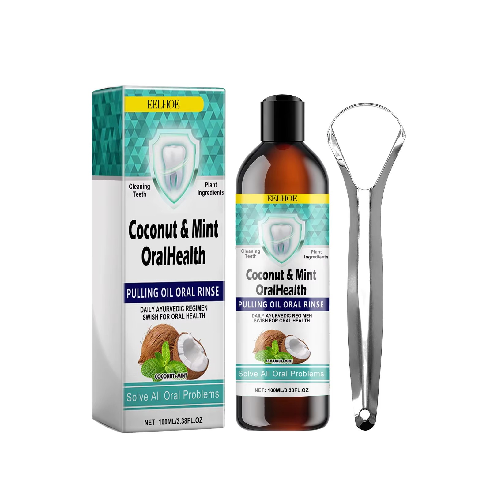 EELHOE Mint Coconut Oil Pullin - Teeth Whitening With Coconut Oil review and price