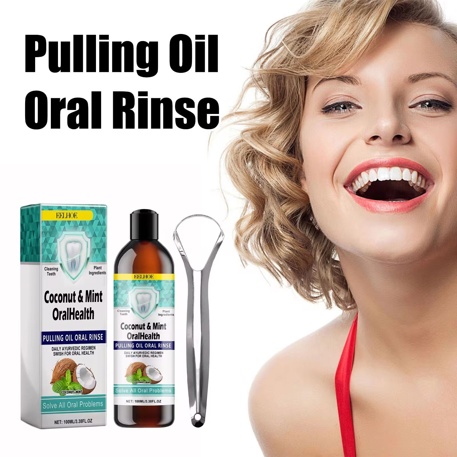 EELHOE Mint Coconut Oil Pullin - Teeth Whitening With Coconut Oil review and price