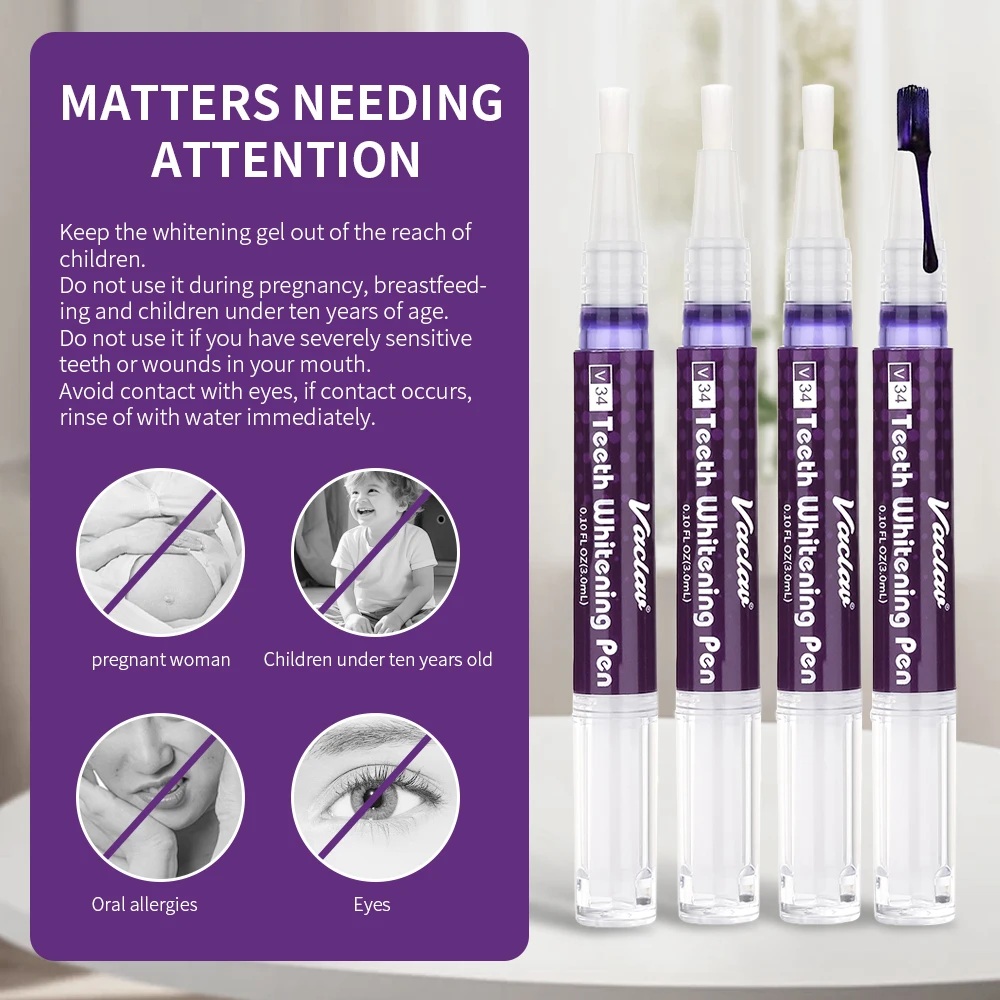 Vaclav V34 Purple teeth whiten - Teeth Whitening Gel Peroxide review and price