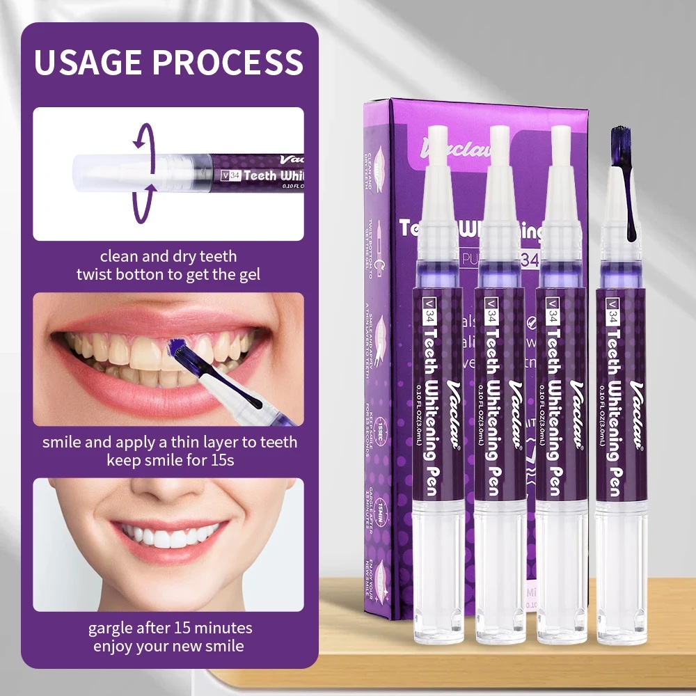Vaclav V34 Purple teeth whiten - Teeth Whitening Gel Peroxide review and price